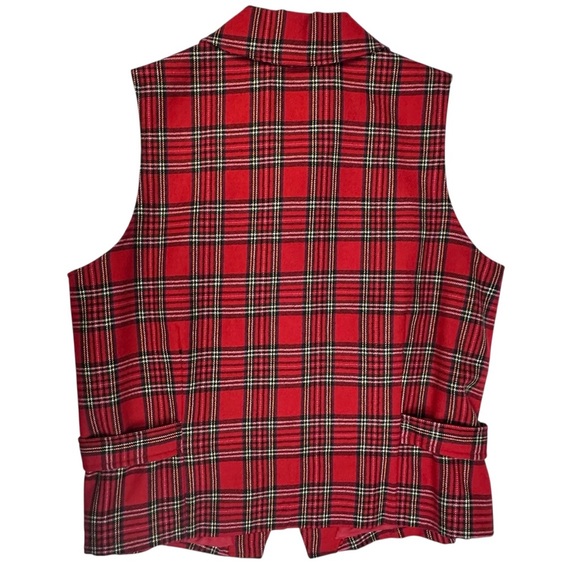 Vintage 90s Tartan Plaid Parisian Signature Womens Vest Size 12 Wool - Picture 5 of 10